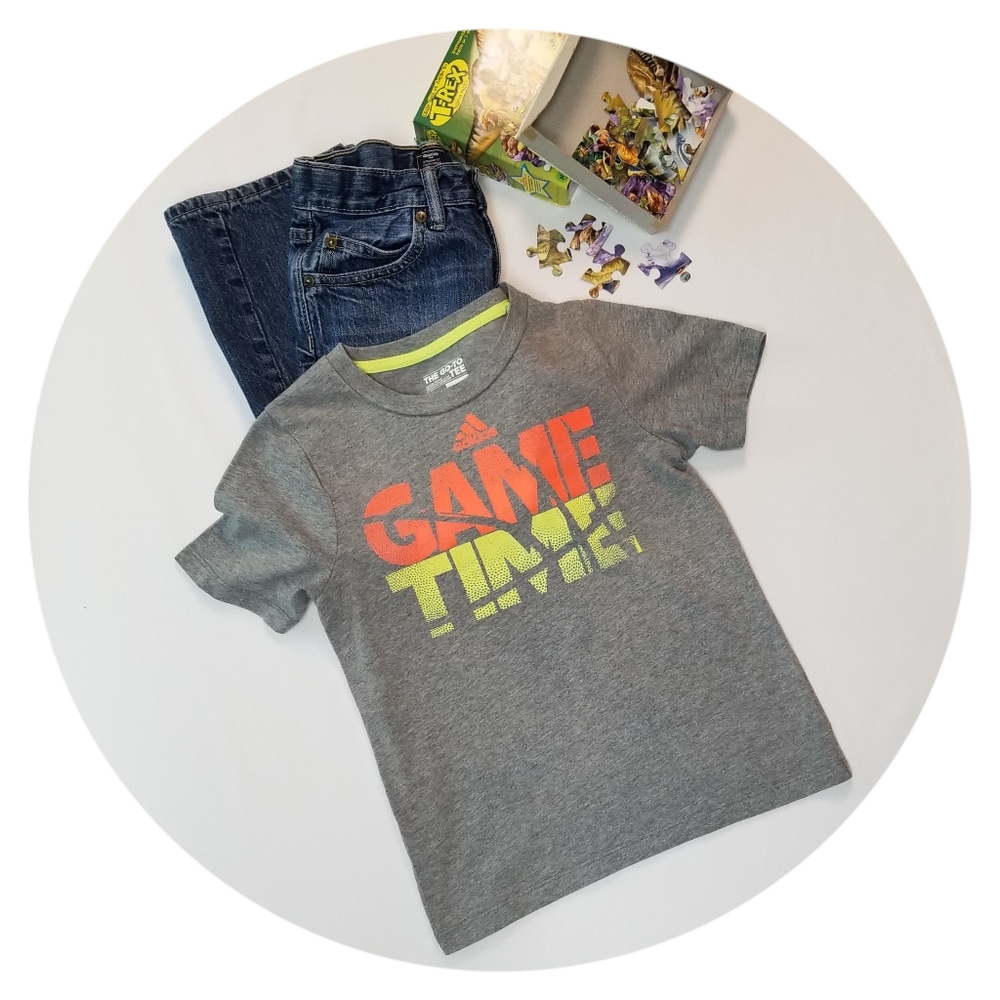 Adidas Gap Bundle Tee & Jean Outfit Kids Size 7